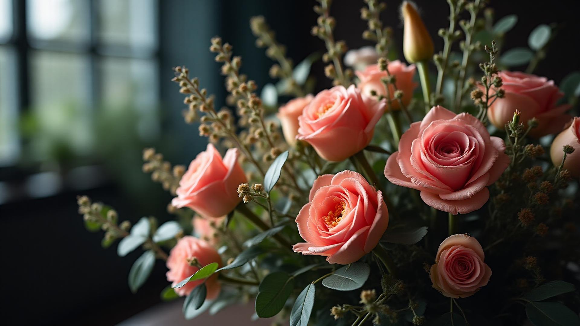 Artisanal floral arrangement in Port Melbourne studio