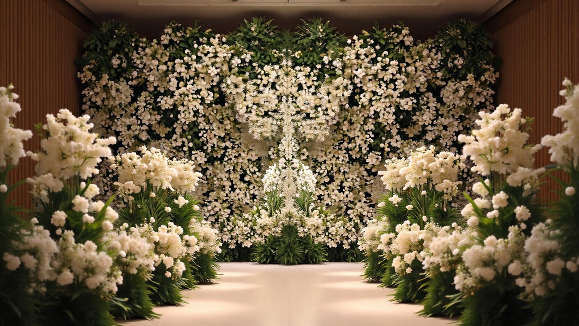 Large scale floral installation at a Melbourne charity gala