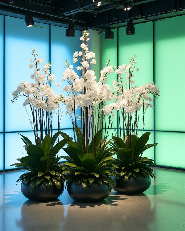 Modern corporate floral installation in Port Melbourne