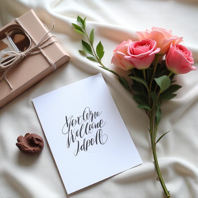 Bouquet with premium gift card and chocolates