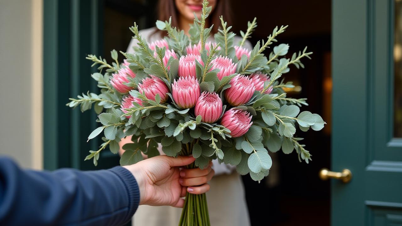 Artisanal floral arrangement being delivered by hand in Melbourne