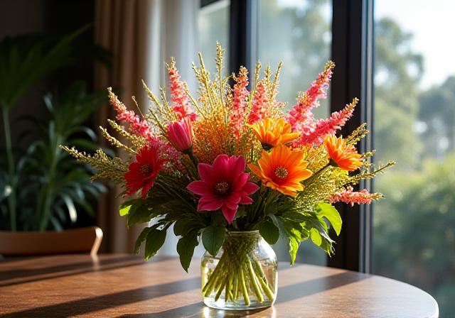Close up detail of seasonal Australian native flowers